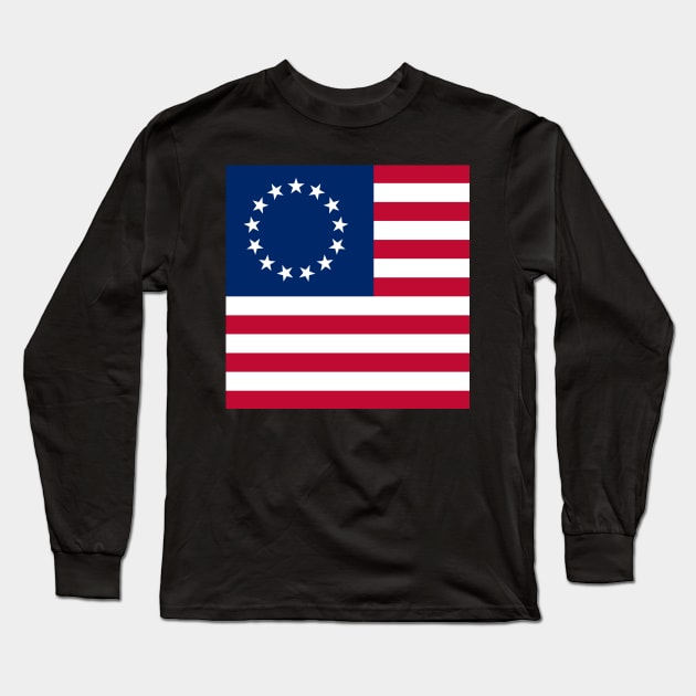 Betsy Ross flag Long Sleeve T-Shirt by valentinahramov